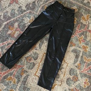 pretty little thing faux leather trousers